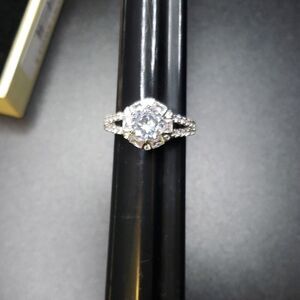White Gold Cushion Cut Engagement Ring